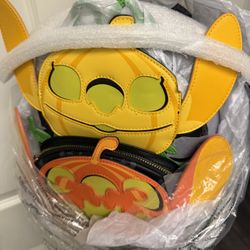 Loungefly Disney Lilo & Stitch Jack-O-Lantern Glow-in-The-Dark Mini