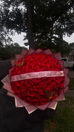 Large Red Rose Bouquet with Butterfly Accents