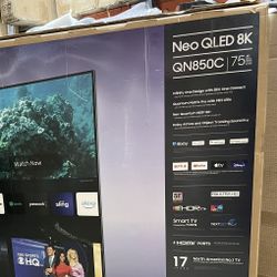 SAMSUNG 75-Inch Class Neo QLED 8K QN850C Series Mini LED Quantum HDR Smart TV with Ultra Slim Design, Dolby Atmos, Object Tracking Sound+, Q-Symphony 