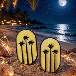 Palm Tree Handmade Polymer Clay Earrings