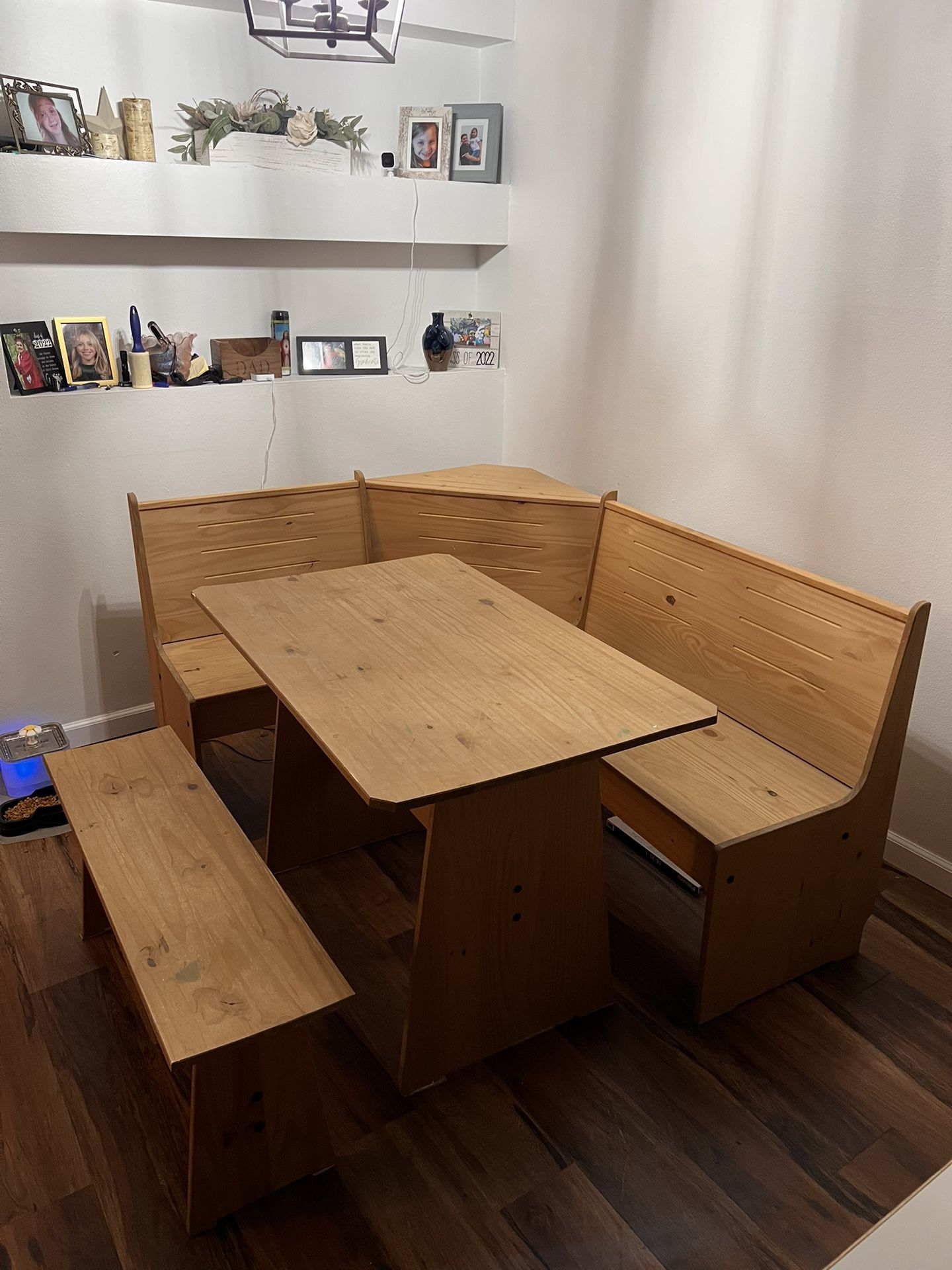 Corner Table Set W/ Storage