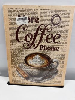 More Coffee Please Vintage Newspaper Print Canvas Wall Art Kitchen Decor 16x12