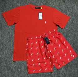 Red Polo Short Set (SMALL-3X). $55