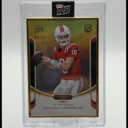 Drake Maye 2024 Topps Now Rookie Campaign Quarterbacks Gold Framed Gold Rookie 49/50