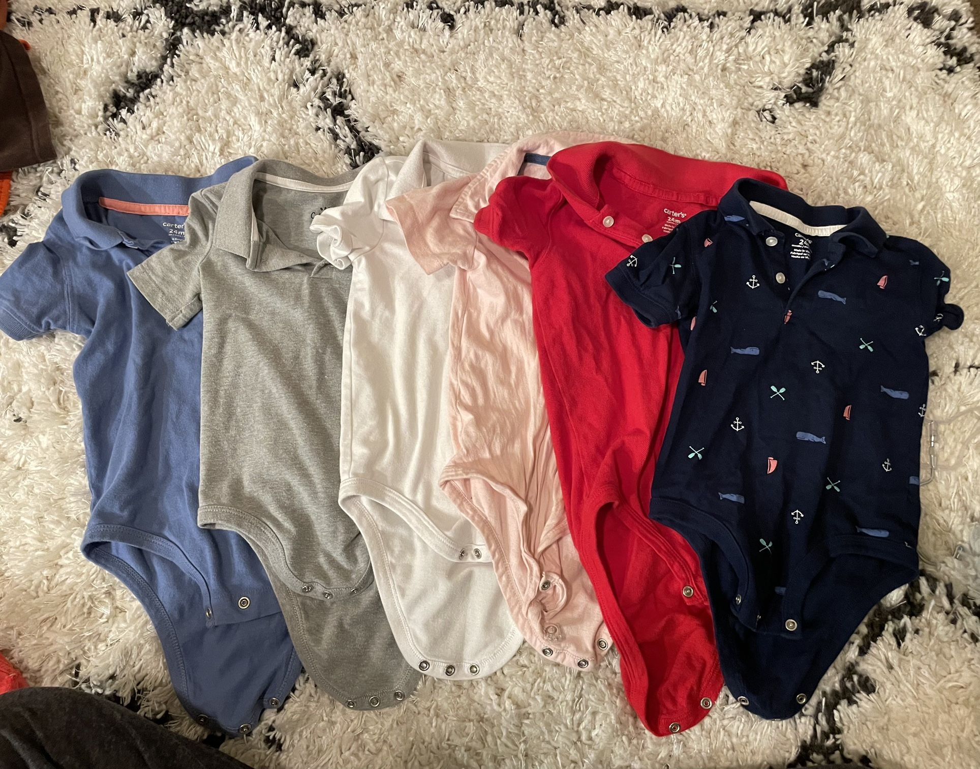 Lot Of 7 Collared Onesies