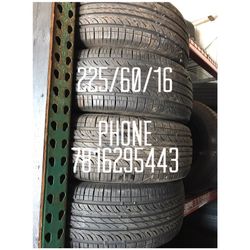 Used tires for sale 225/60/16 90% tread left free Installation And Balancing