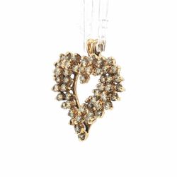 Woman’s Ladies 14k Yellow Gold Diamond .39 CTW Open Heart Pendant GP3119560