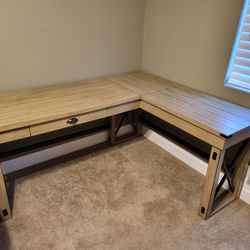 L-Shaped Desk With Standing Desk Top