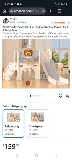 Toddler Slide Set, 9 in 1 Indoor Outdoor Playset $125