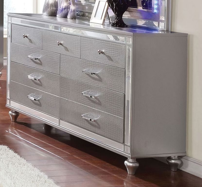 GLAM SILVER FINISH TOCADOR GABETA SIN ESPEJO