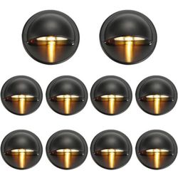 Pack of 10 Warm White Low Voltage LED Deck Lights kit Ф1.38 Outdoor Garden Yard Decoration Lamp Rece