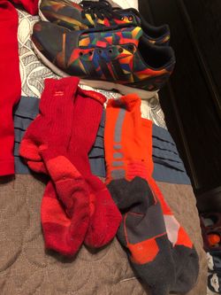 Sz 11 Adidas shoes / Lebron Nike Elite socks