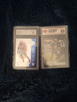 2 Cards Jalen Hurts 9.5 Rc, Joey Bosa Rc Gem Mint 10