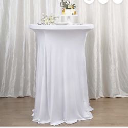 tableclothsfactory Spandex Cocktail Table Cover with Wavy Drapes 32" by TCF Linen