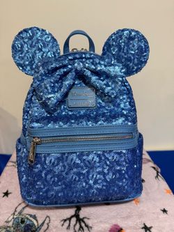 Disney Parks Loungefly Blue Sequin Mini Backpack