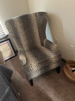 Cheetah Print Wingback Accent Chair