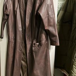 Leather Coat brown Size M Ladies