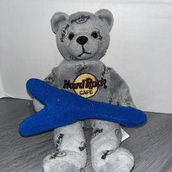 Hard Rock Cafe Plush Bear 2007 Gray with Guitar