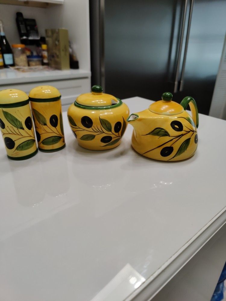 Coffee And Cream Set With Salt And Pepper Shakers Located In Palm Beach Gardens