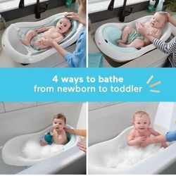 Fisher-Price Baby to Toddler Bath 4-In-1 Sling ‘N Seat Tub with Removable Infant Support and 2 Toys,
