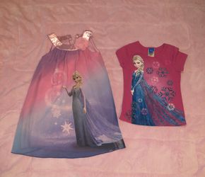 Size 6 Frozen Elsa dress and shirt