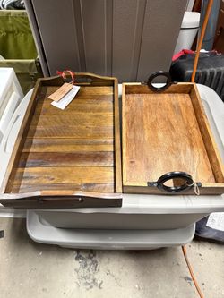 2 Wooden Serving Trays – Brand New with Tags – $10 Each or Both for $15