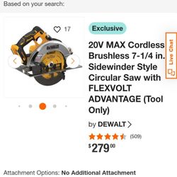 DeWalt Skillsaw 20v FlexVolt 