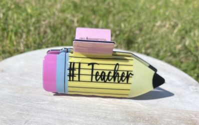 Cute Pencil ✏️ Hair clip for That Special Teacher. Personalized 