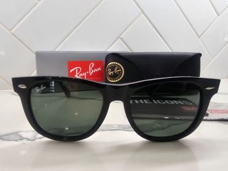 NEW RAY-BAN 2140 Original Wayfarer Classic, Polished Black with G-15 Green lens