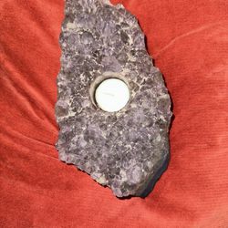 Natural Amethyst Geode Crystal Candle Holder…Candle Included !