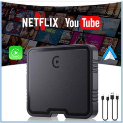 Wireless Carplay Adapter with Netflix YouTube TF Card Plug & Play, Wireless AI Box Car Play Adapter & Android Auto Dongle Easy to Setup, Fits for OEM 