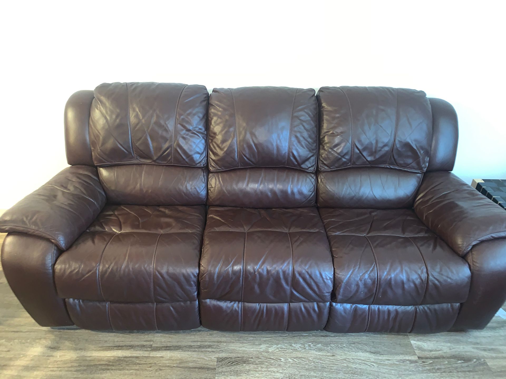 Brown leather couch low price