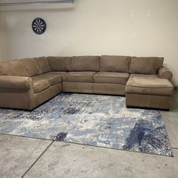 Sectional Sofa Couch with Chaise Pullout Bed Brown Local Delivery Available 🚚  