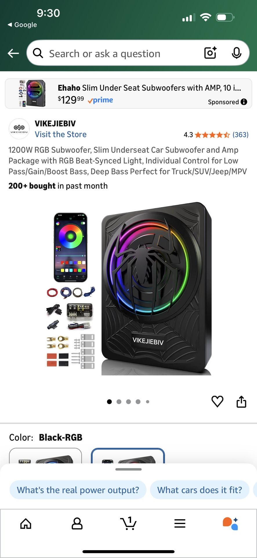 1200W RGB Subwoofer, Slim Underseat Car ... - Djibouti - View #9