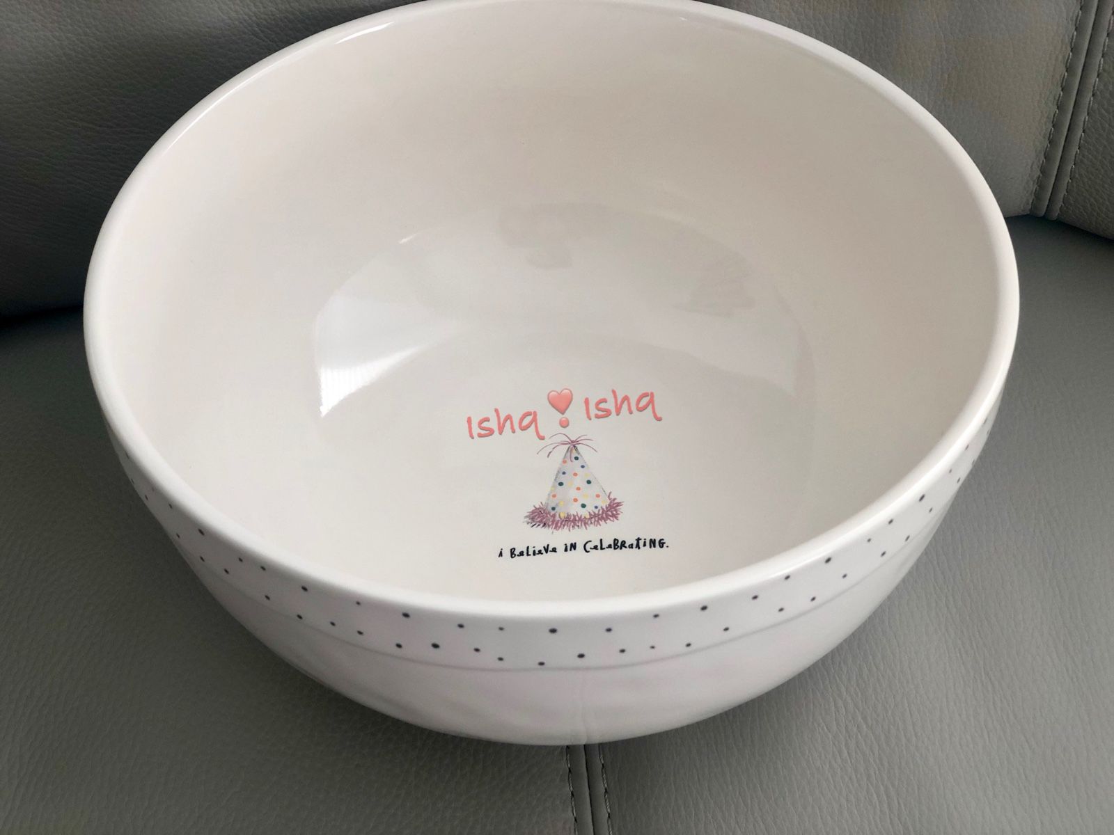 Rae Dunn I Believe in Celebrating Birthday Mixing Bowl Large Celebrate NEW