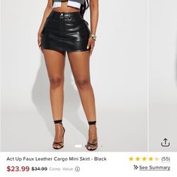 Fashion Nova Leather Skirt 