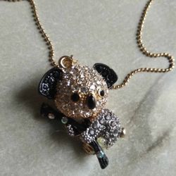 Bijou Brigitte necklace Crystal Pendant Gold