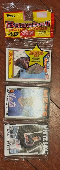 1986 Topps Baseball 49-Card Rack Pack Unopened – Tony Gwynn All-Star on Front