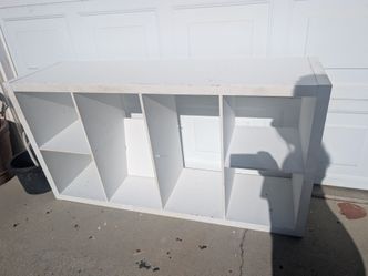 White wooden shelf organizer