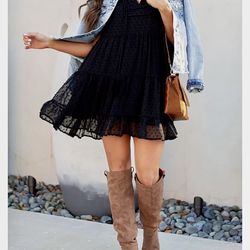 Cute new dress black womens large. Dress it up or down!  me