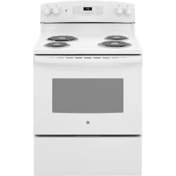 GE 30 in. 4 Burner Element Free-Standing Electric Range in White