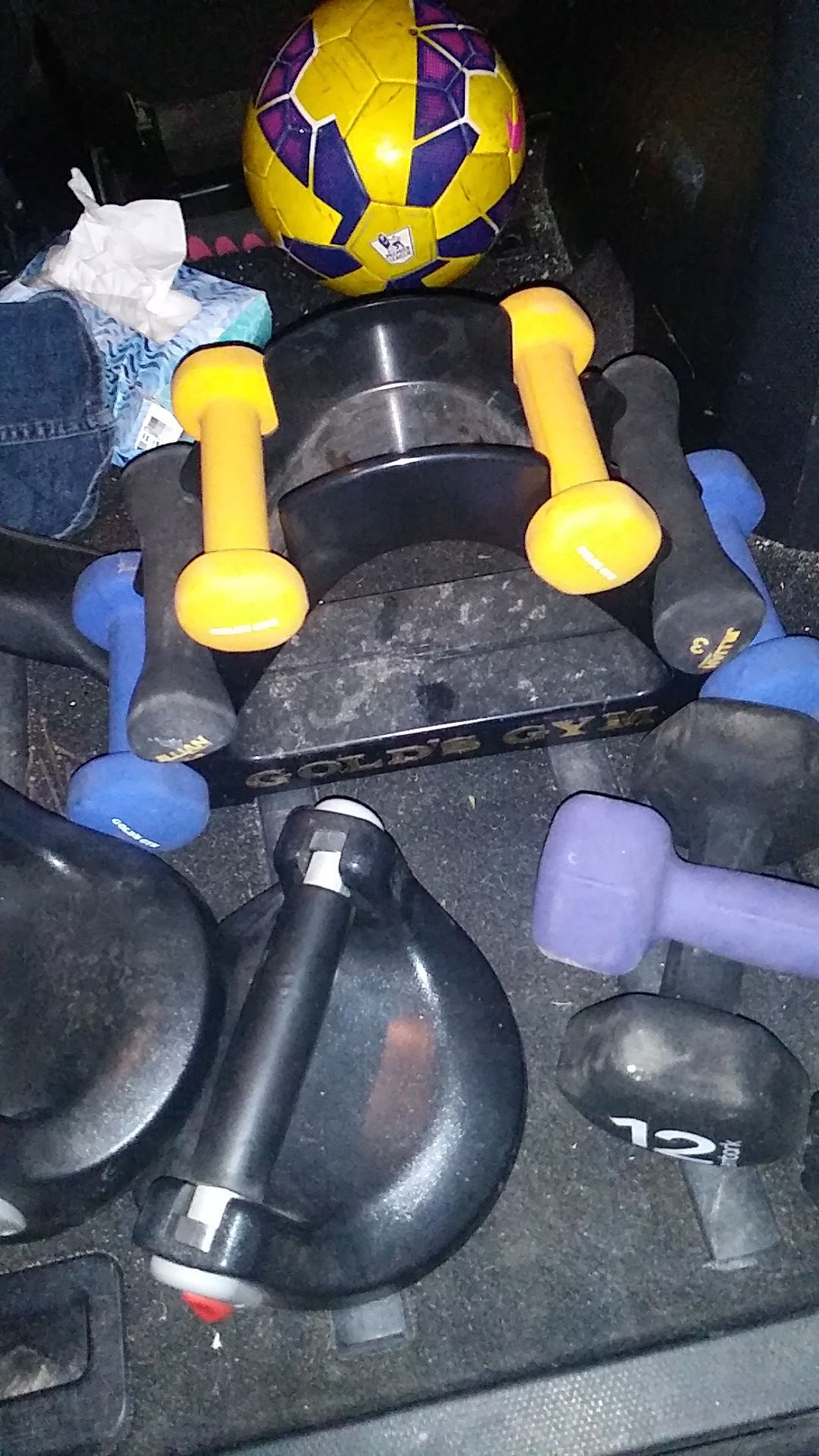3 different weight set on stand rotating push up set and 3 single weights