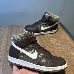 Nike Dunk High Premium Baroque Brown/White Stone Size 7.5 RARE Shoes Sneakers