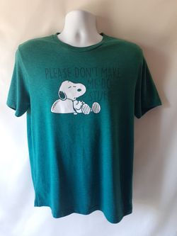 Peanuts Snoopy Men's green short-sleeve T-shirt size L