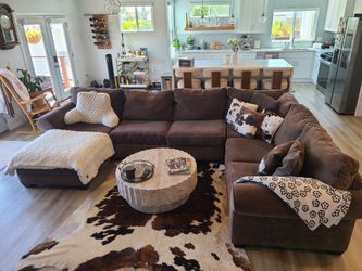 large brown sectional couch
