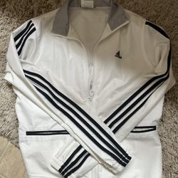 Like New Small White/black Adidas Windbreaker 