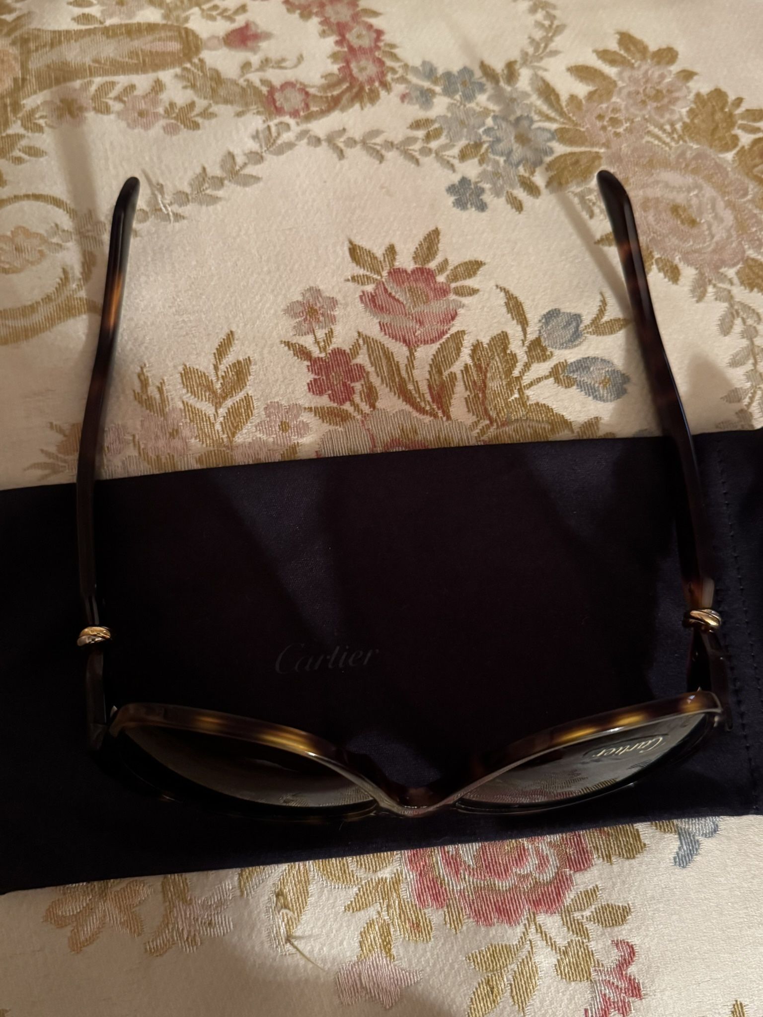 VINTAGE CARTIER TRINITY HAVANA WIRES GOLD SUNGLASSES  display picture 3