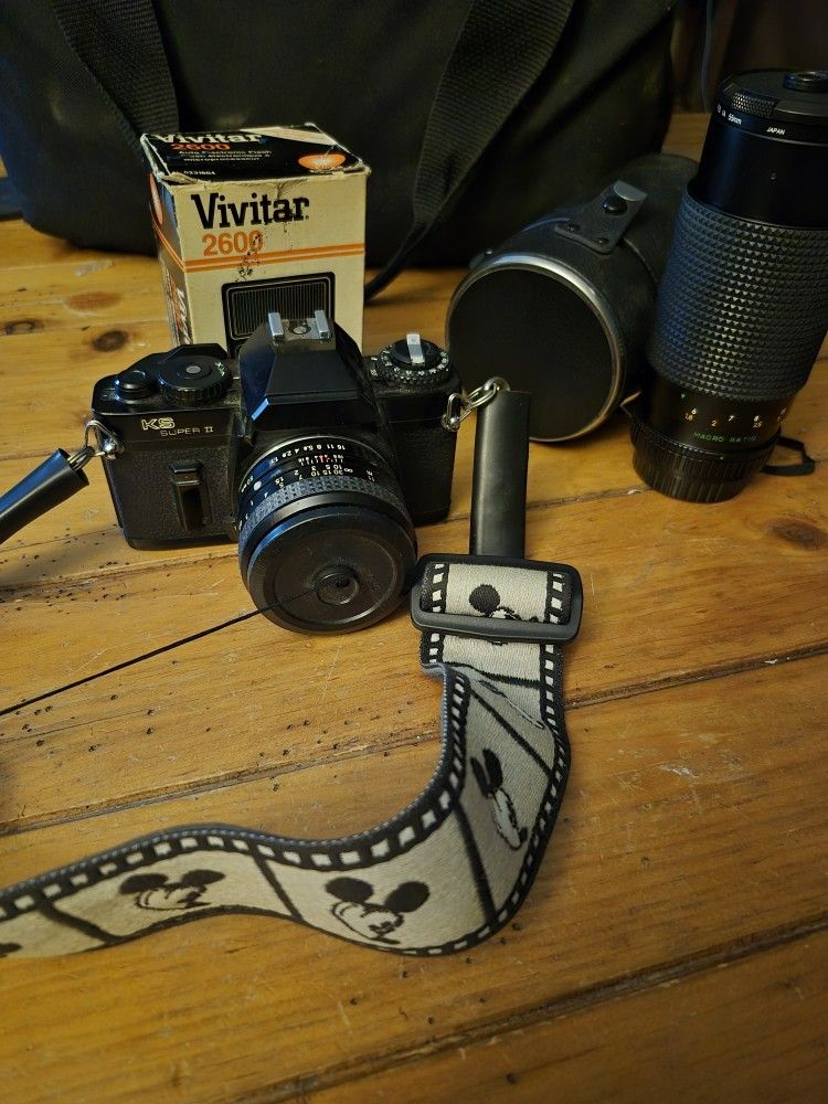 Sears Ks1 Vintage Camera With 55 Mm Telephoto Lens Case Flash And All Sorts Of Other Cool Stuff
