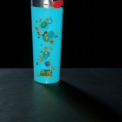 Customized Lighters With Real Turquoise Stones And Gold Leaf. 