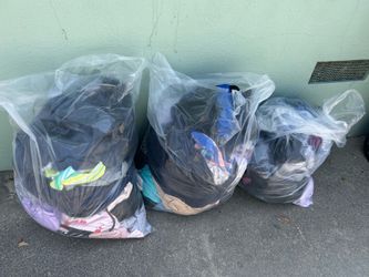 Three bags of mixed clothing mostly women. All for one price. As is condition. $30
